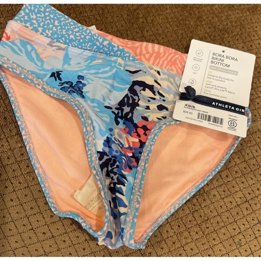 Athleta Girl Bora Bora Floral Bikini Swim Bottoms NWT Sz XS - Picture 2 of 5